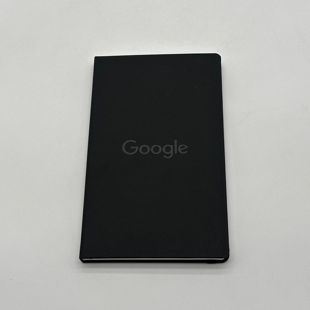 Google Black Hardcover Lined Notebook Journal Elastic Closure Tech Swag